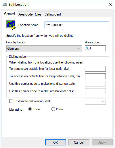 configurate location settings